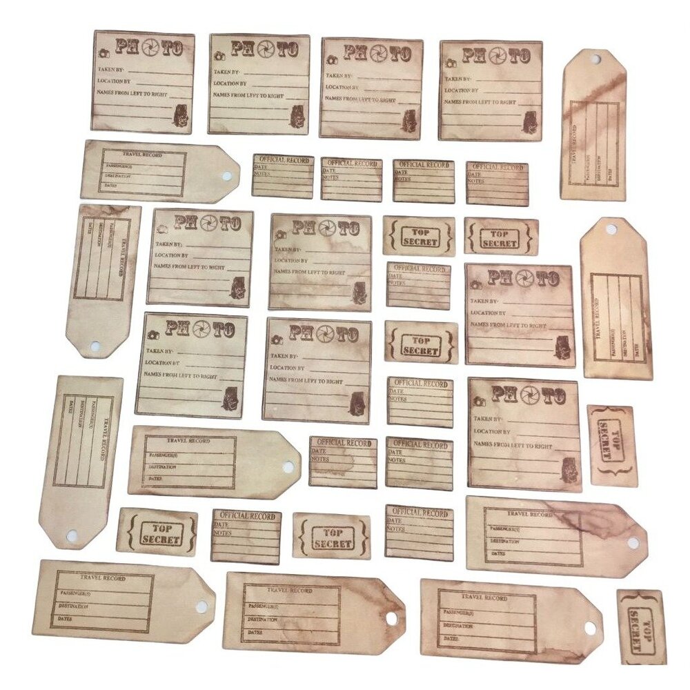 Rustic Kraft Paper Tags For Crafts Scrapbooking 36 Pcs Photo Travel Labels MQ